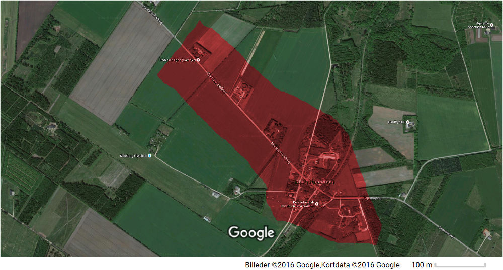 Det markeret område skal så vidt muligt undgås at overflyve i Motorsvævere